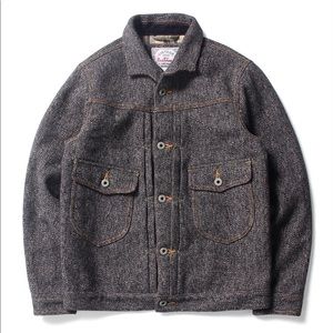 Men Wool Jacket Salt and Pepper Vintage Non-RRL Union (Grey)